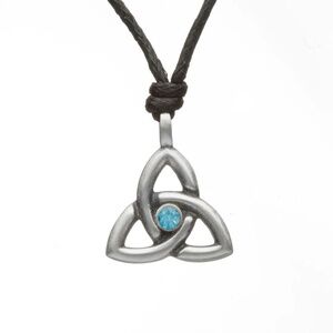 Celtic Trinity Knot Birthstone Adjustable Necklace - March